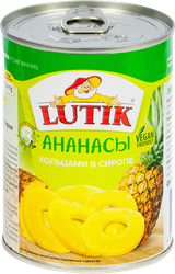 Ананасы LUTIK кольца в сиропе, 560г