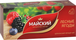 Чай черный МАЙСКИЙ Лесные Ягоды байховый, 25х1,5г