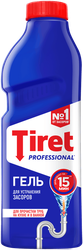 Гель для удаления засоров в канализационных трубах TIRET Professional, 1л