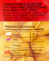 Макароны ШЕБЕКИНСКИЕ Ракушки №393 группа А, 450г