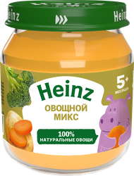 Пюре овощное HEINZ Natural Овощной микс, с 5 месяцев, 120г