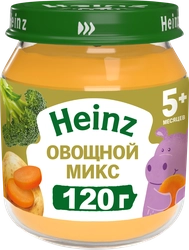 Пюре овощное HEINZ Natural Овощной микс, с 5 месяцев, 120г