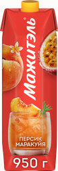 Изображение товара Напиток сывороточно-молочный МАЖИТЭЛЬ Персик, маракуйя 0,05%, без змж, 950г