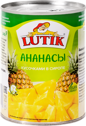 Изображение товара Ананасы LUTIK кусочки в сиропе, 580мл