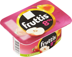 Продукт йогуртный FRUTTIS Суперэкстра Клубника/Яблоко, груша 8%, без змж, 115г