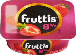 Продукт йогуртный FRUTTIS Суперэкстра Клубника/Яблоко, груша 8%, без змж, 115г