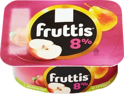 Продукт йогуртный FRUTTIS Суперэкстра Клубника/Яблоко, груша 8%, без змж, 115г