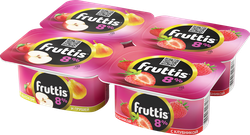 Изображение товара Продукт йогуртный FRUTTIS Суперэкстра Клубника/Яблоко, груша 8%, без змж, 115г