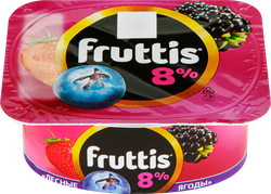 Продукт йогуртный FRUTTIS Суперэкстра Абрикос, манго/Лесные ягоды 8%, без змж, 115г