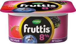 Продукт йогуртный FRUTTIS Суперэкстра Абрикос, манго/Лесные ягоды 8%, без змж, 115г