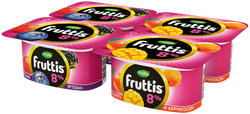 Продукт йогуртный FRUTTIS Суперэкстра Абрикос, манго/Лесные ягоды 8%, без змж, 115г