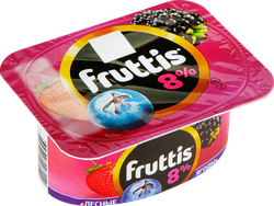 Продукт йогуртный FRUTTIS Суперэкстра Абрикос, манго/Лесные ягоды 8%, без змж, 115г