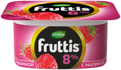 Продукт йогуртный FRUTTIS Суперэкстра Малина/Ананас, дыня 8%, без змж, 115г