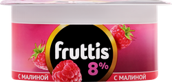 Продукт йогуртный FRUTTIS Суперэкстра Малина/Ананас, дыня 8%, без змж, 115г