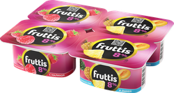 Изображение товара Продукт йогуртный FRUTTIS Суперэкстра Малина/Ананас, дыня 8%, без змж, 115г