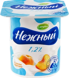 Продукт йогуртный CAMPINA Нежный с соком персика 1,2%, без змж, 100г