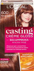Изображение товара Краска-уход для волос CASTING CREME GLOSS 600 Темно-русый, без аммиака, 180мл