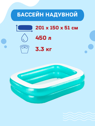Бассейн надувной детский BESTWAY 450л 200х146х48см, Арт. 54005