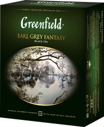 Чай черный GREENFIELD Earl Grey Fantasy с ароматом бергамота, 100пак