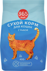 Изображение товара Корм сухой для кошек 365 ДНЕЙ с рыбой, 400г