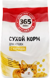 Корм сухой для кошек 365 ДНЕЙ с курицей, 2кг