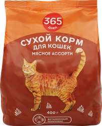 Корм сухой для кошек 365 ДНЕЙ Мясное ассорти, 400г