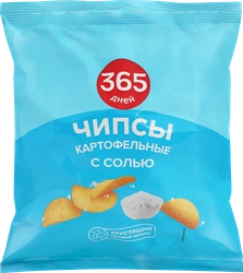 Чипсы картофельные 365 ДНЕЙ Картофель хрустящий с солью, 90г