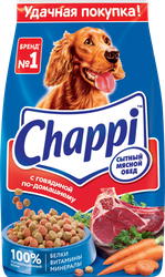 Изображение товара Корм сухой для взрослых собак CHAPPI Сытный мясной обед с говядиной, полнорационный, 2,5кг