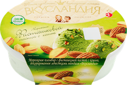Изображение товара Мороженое ВКУСЛАНДИЯ Фисташковое с миндалем 12%, без змж, контейнер,  450г