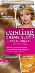 Краска-уход для волос CASTING CREME GLOSS 810 Перламутровый русый, без аммиака, 180мл