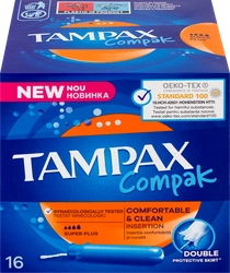 Тампоны TAMPAX Compak Super Plus, с аппликатором, 16шт