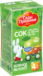 Сок САДЫ ПРИДОНЬЯ Зеленое яблоко, с 4 месяцев, 125мл