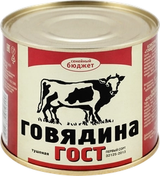 Говядина тушеная ГЛАВПРОДУКТ Семейный бюджет 1-й сорт, 500г