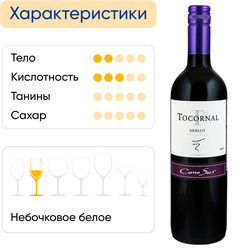 Вино TOCORNAL Cono Sur Мерло красное полусухое, 0.75л