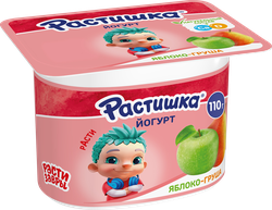 Изображение товара Йогурт для детей РАСТИШКА Яблоко, груша 3%, без змж, 110г