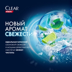 Шампунь для волос мужской CLEAR Men Ледяная свежесть с ментолом, против перхоти, 400мл