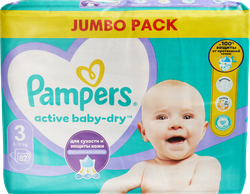 Подгузники детские PAMPERS Active Baby-Dry Midi 3, 6–10кг, 82шт