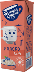 Молоко ультрапастеризованное для питания детей БОЛЬШАЯ КРУЖКА 3,2%, без змж, 200мл