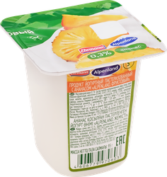 Продукт йогуртный EHRMANN Alpenland Киви, крыжовник, ананас 0,3%, без змж, 95г
