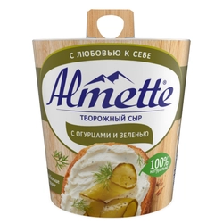 Сыр творожный HOCHLAND Almette с огурцами и зеленью 60%, без змж, 150г