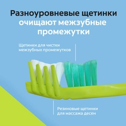 Зубная щетка COLGATE Массажер, средней жесткости, 1+1, 2шт