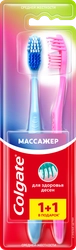 Зубная щетка COLGATE Массажер, средней жесткости, 1+1, 2шт