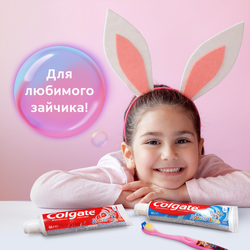 Зубная паста детская COLGATE Доктор Заяц со вкусом клубники, защита от кариеса с фторидом, с 2 лет, 50мл
