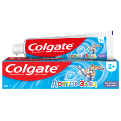 Зубная паста детская COLGATE Доктор Заяц со вкусом жвачки, защита от кариеса с фторидом, с 2 лет, 50мл