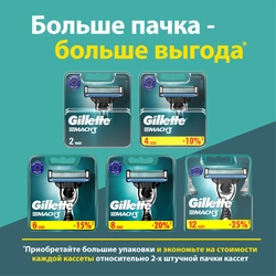 Кассеты сменные для бритья GILLETTE Mach3, 8шт