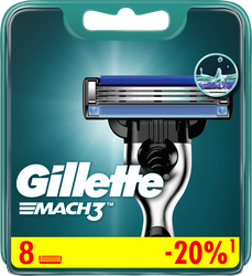 Кассеты сменные для бритья GILLETTE Mach3, 8шт