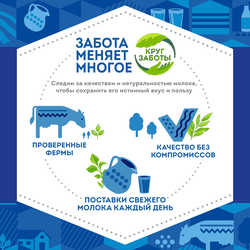 Молоко пастеризованное ДОМИК В ДЕРЕВНЕ 2,5%, без змж, 930мл