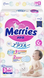 Подгузники детские MERRIES М 6–11кг, 64шт