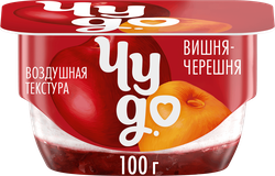 Десерт творожный ЧУДО Творожок взбитый двухслойный Вишня, черешня 4%, без змж, 100г