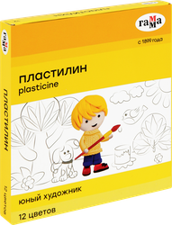 Пластилин ГАММА Юный художник 12 цветов, со стеком Арт. 280045